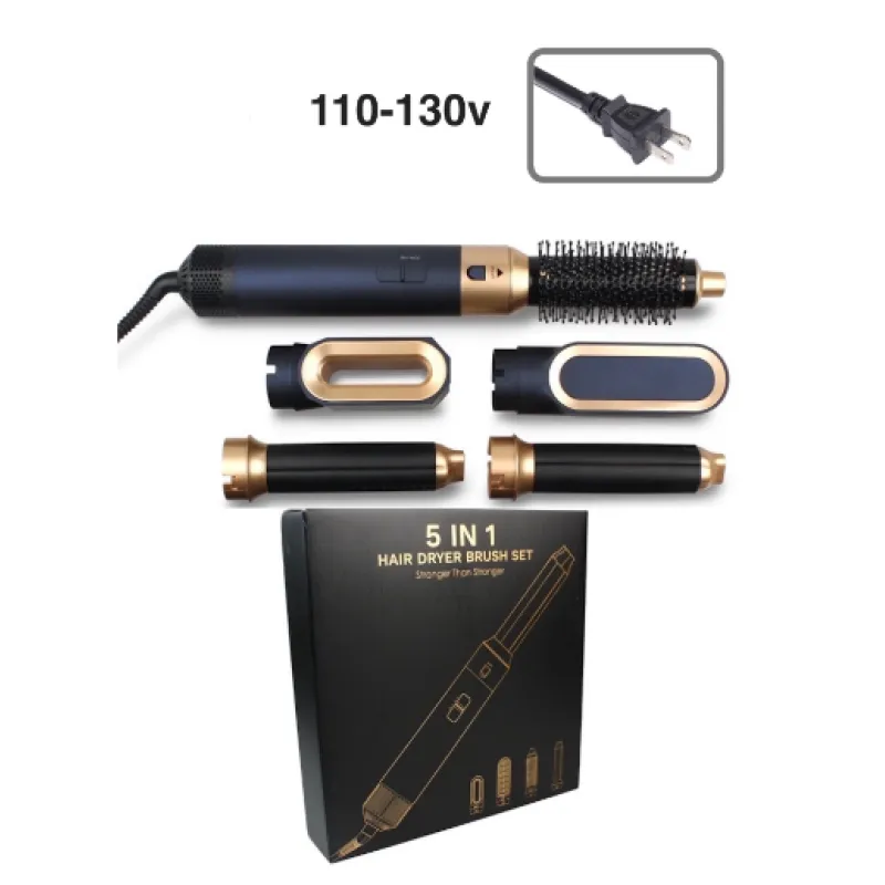 Five-in-one air styling kit with its color box and supplier-listed 110–130V US plug